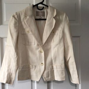 Cream linen and cotton blazer